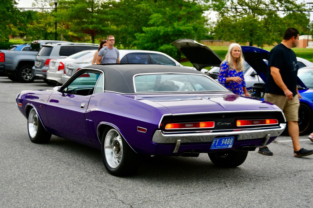 Purple Dodge Charger Pulling Away