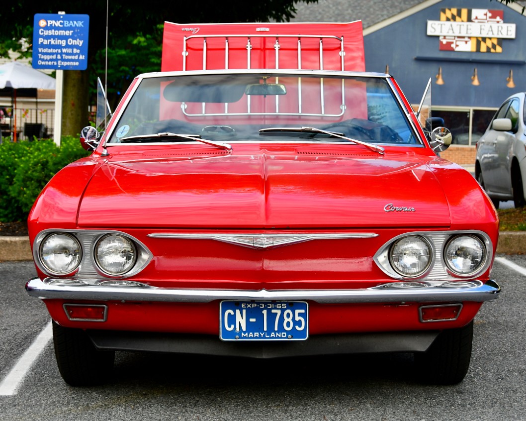 Stunning Red 1965 Chevy Corvair Head-On