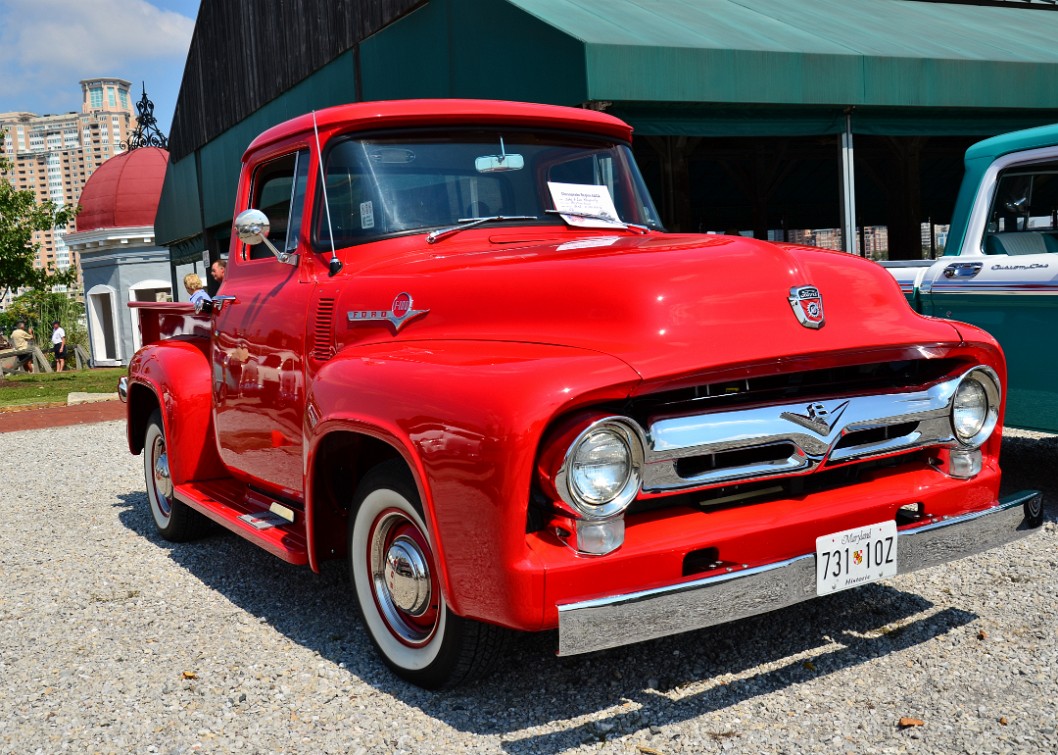 1956 Ford F-100 Pickup in Bright Red 1956 Ford F-100 Pickup in Bright Red