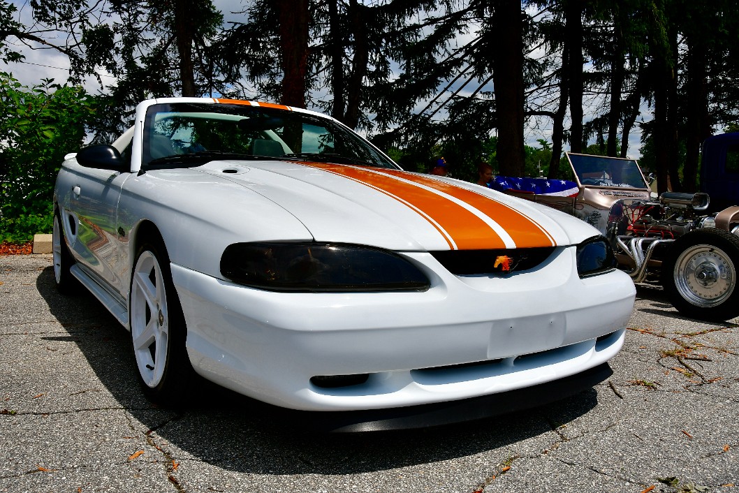 1990 Chevy Corvette Convertible With Burnt-Orange Racing Stripes