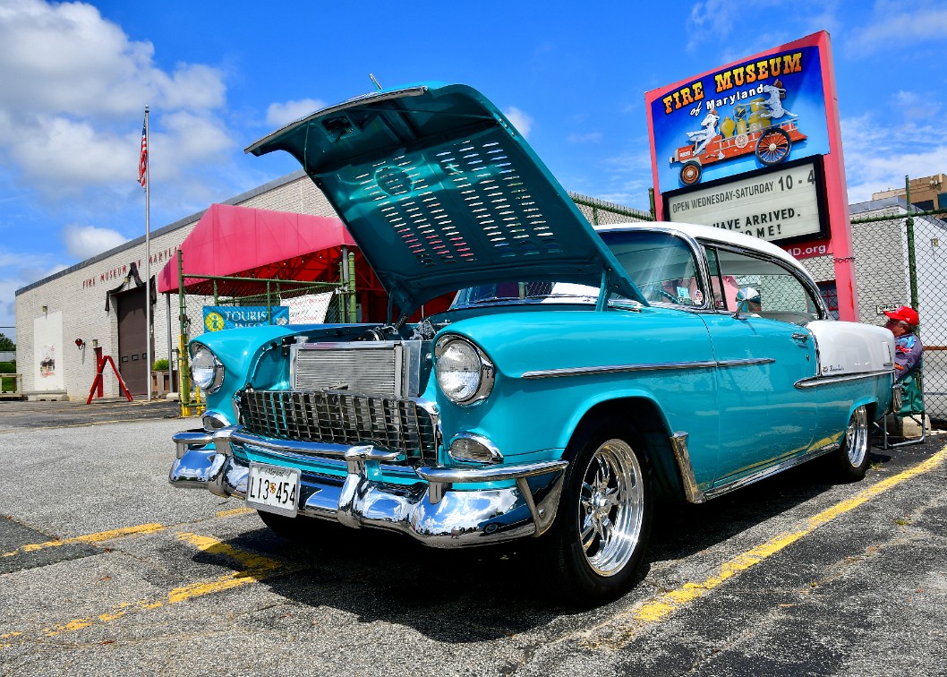 1955 Chevy Bel Air in Sky Blue and White