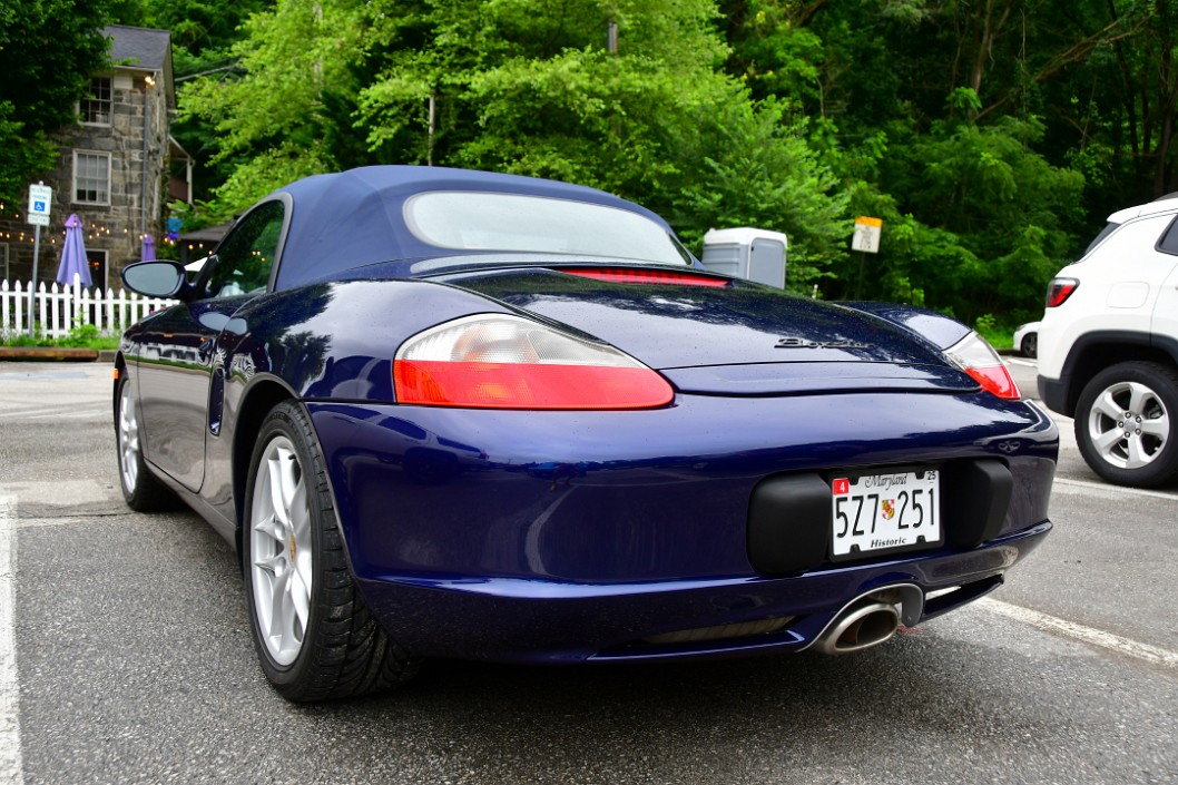 Blue Porsche Boxter Rear Profile