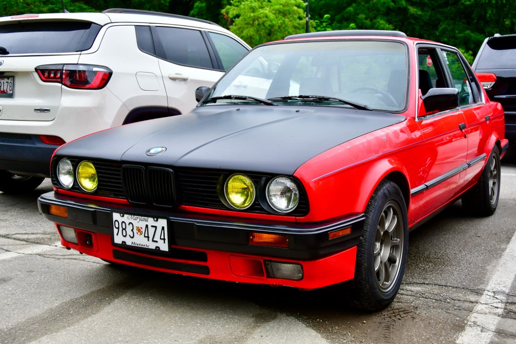 Classic BMW in Red and Black