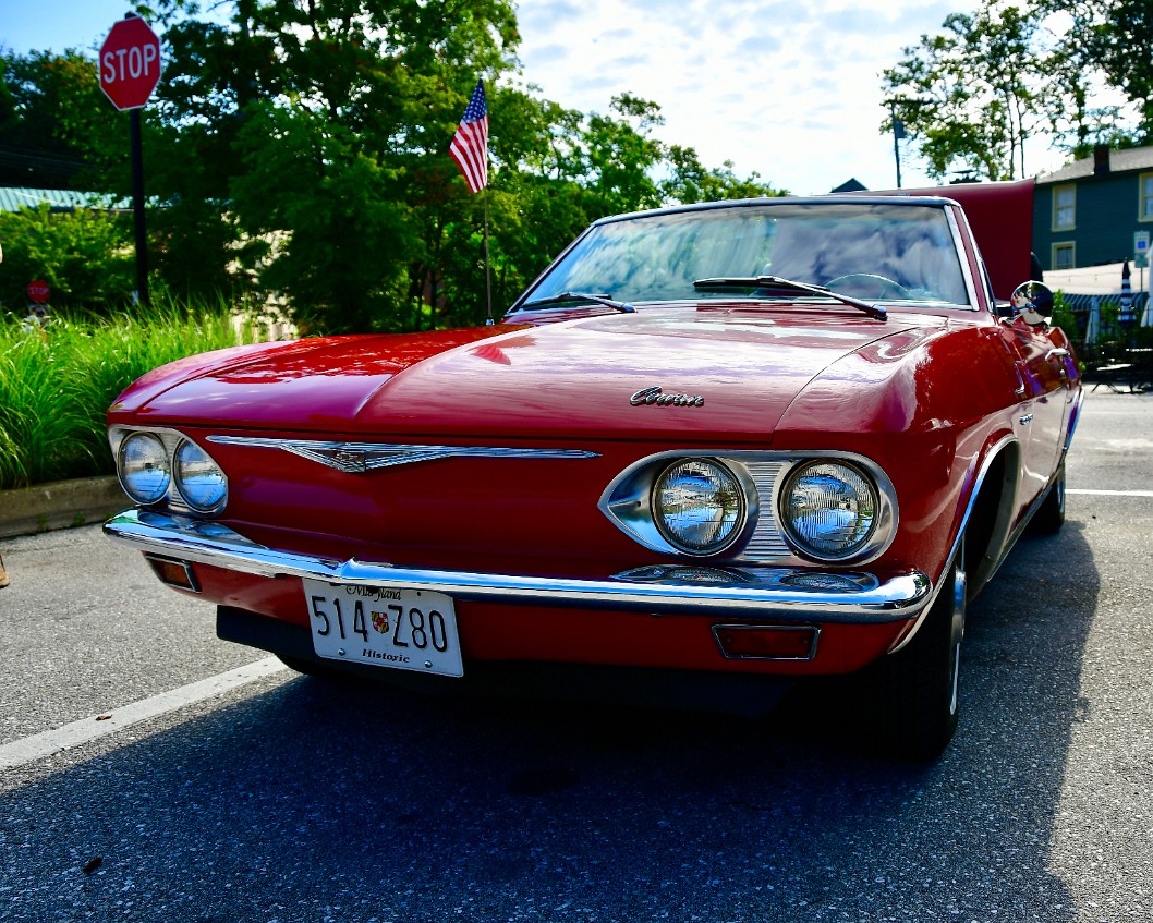 Front Profile on the Red Corvair