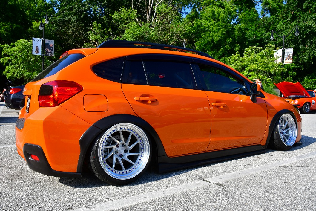Side Profile of a Slick Orange Subaru Crosstrek