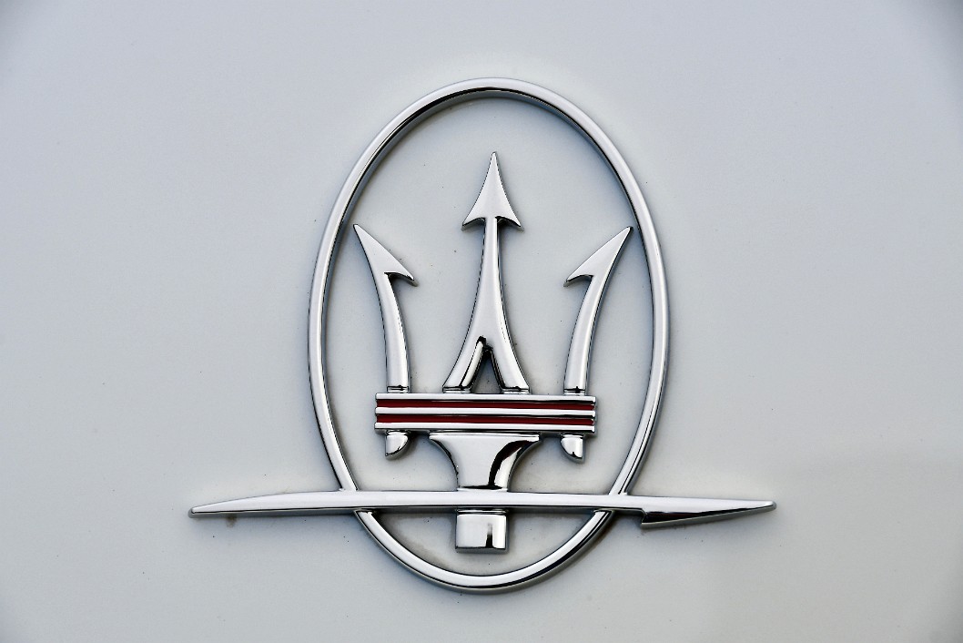 Maserati Badge on White