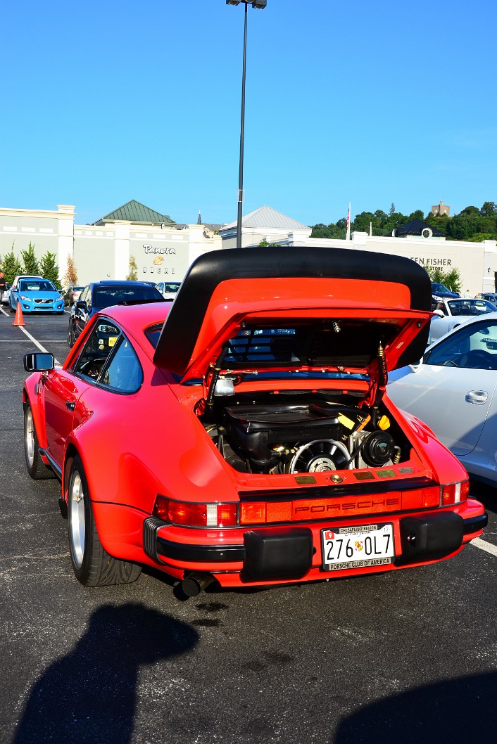 Rear Engine in a Red Porsche Rear Engine in a Red Porsche