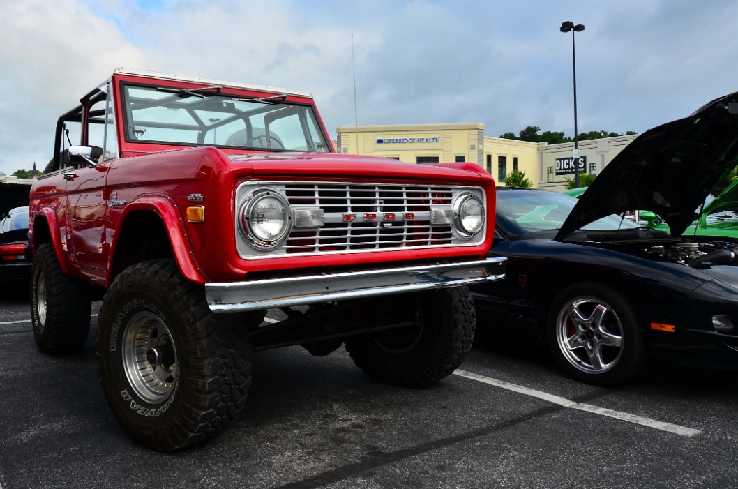 Red Ford Bronco From the 1970s
