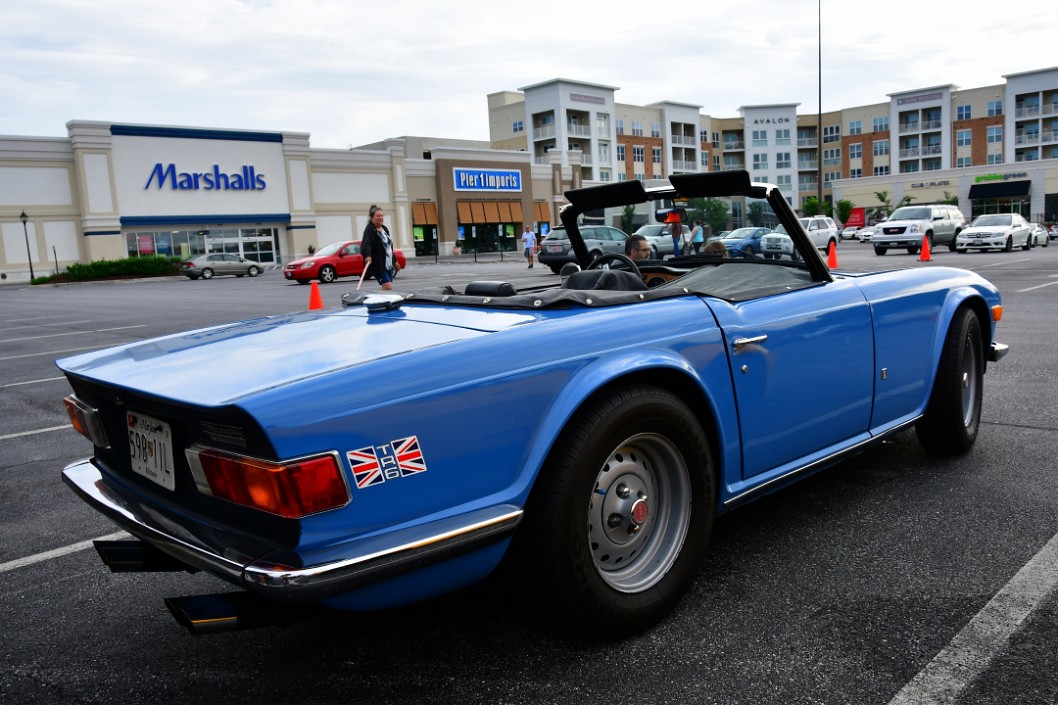 Rear Profile View on a Blue Triumph TR6
