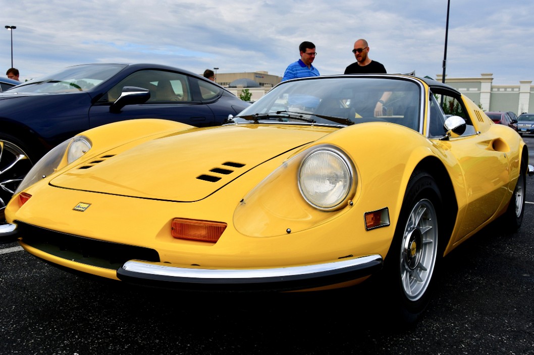 Endlessly Gorgeous Curves on a Ferrari Dino in Yellow