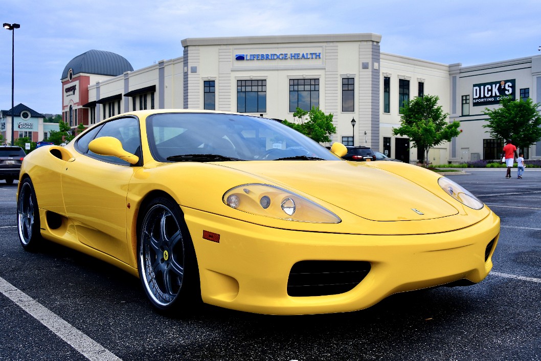 Sleek Yellow Ferrari