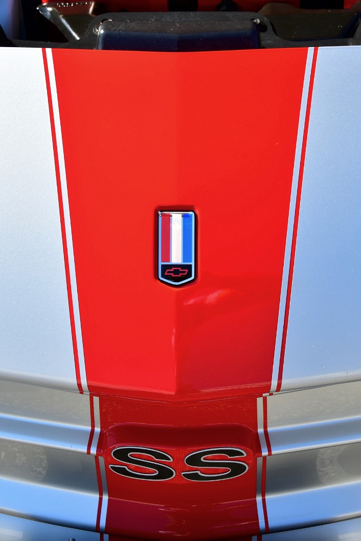 Red White and Blue Over the Chevy Logo