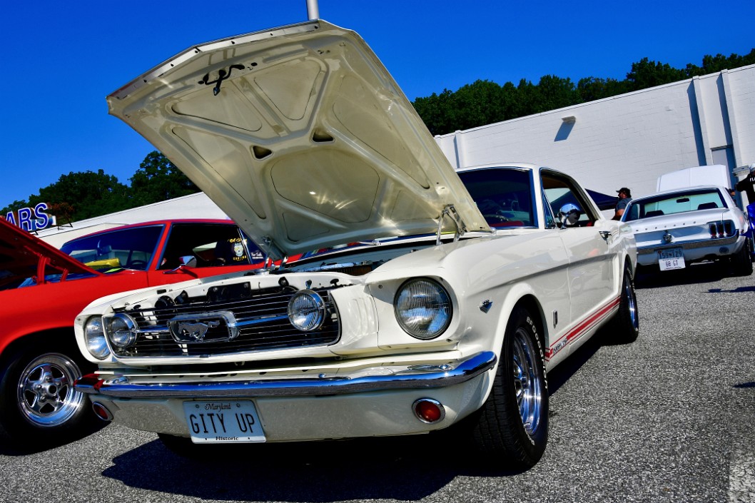 1966 Ford Mustang in White With a Red Stripe