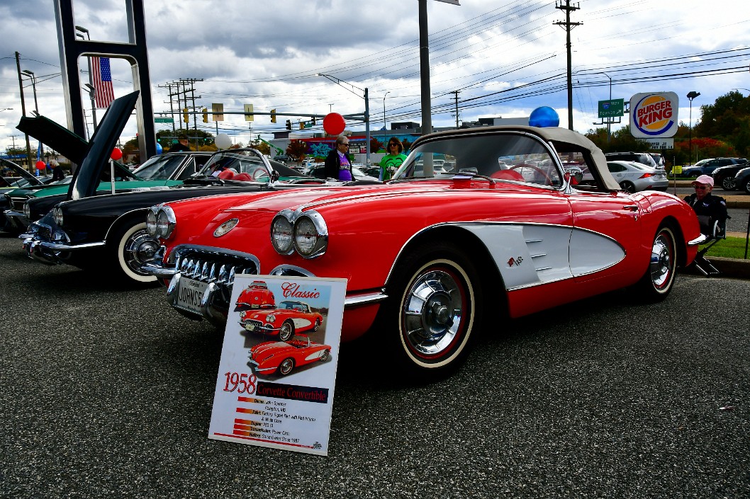 Classic 1958 Corvette Convertible in Signet Red and White Cove