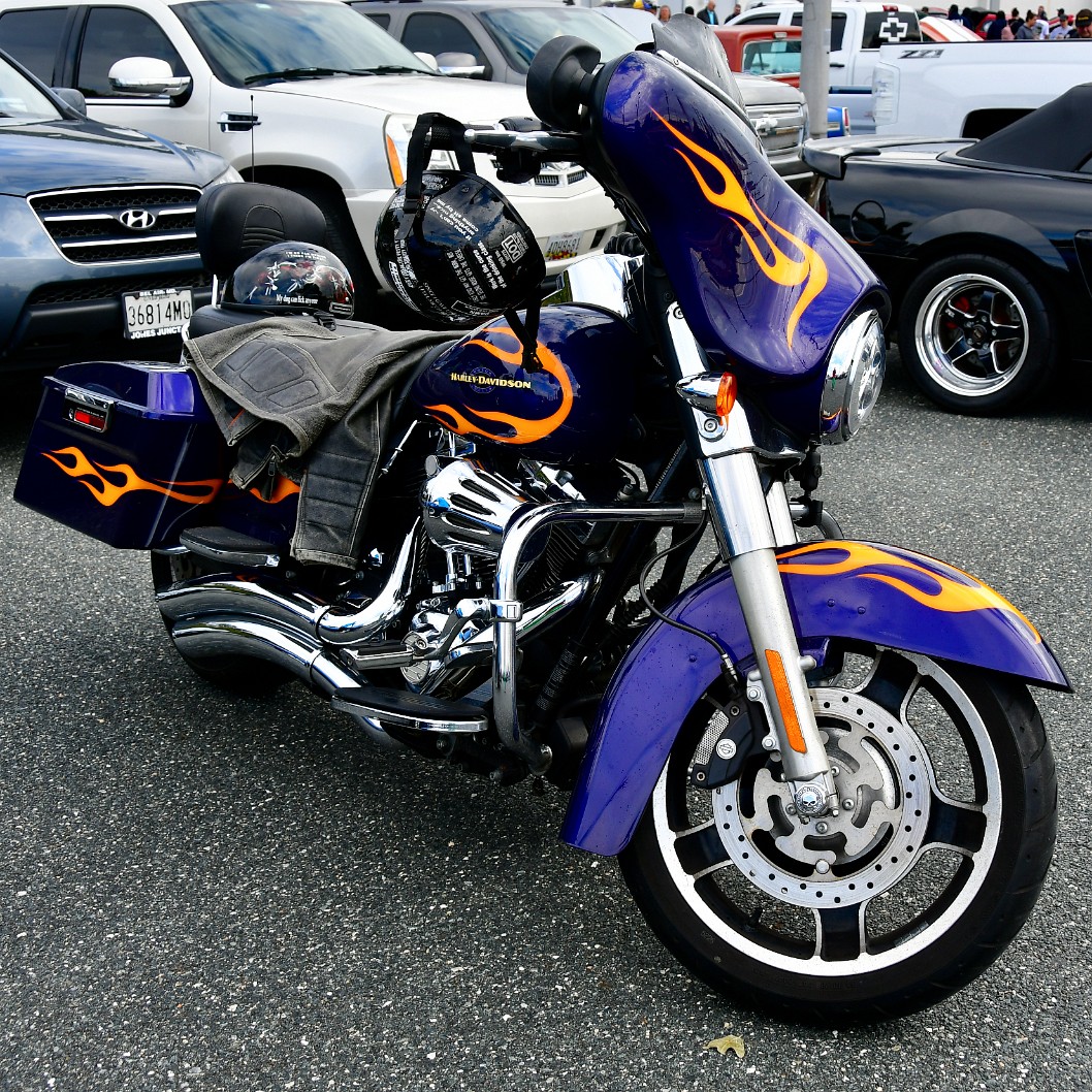 Purple Flaming Harley-Davidson