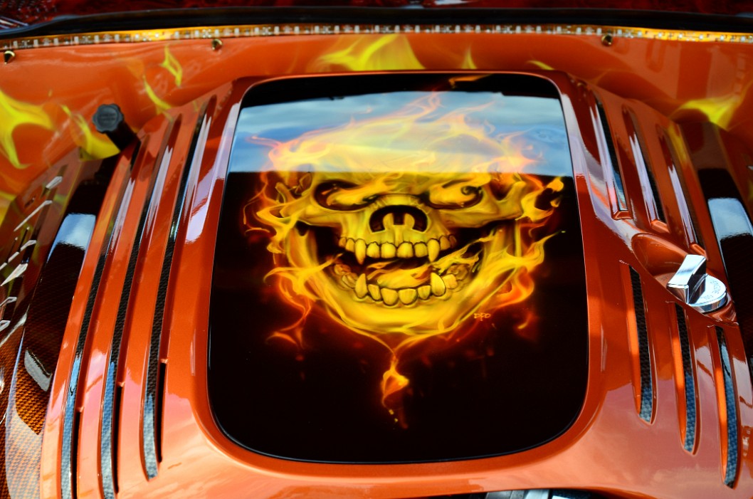 Flaming Skull in the Engine Flaming Skull in the Engine