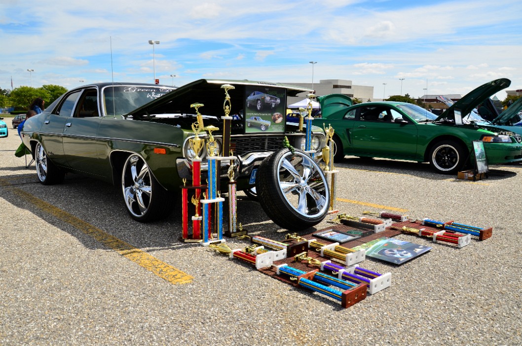 The Green Bean 1972 Plymouth Satelite With Trophies Arrayed The Green Bean 1972 Plymouth Satelite With Trophies Arrayed