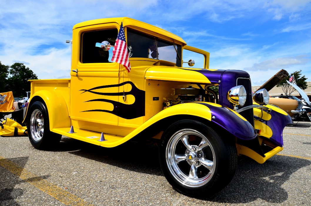 1932 Ford Truck Yellow With Purple Flames 1932 Ford Truck Yellow With Purple Flames