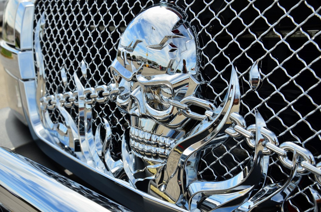 Skull in Chains and Chrome Flames Skull in Chains and Chrome Flames