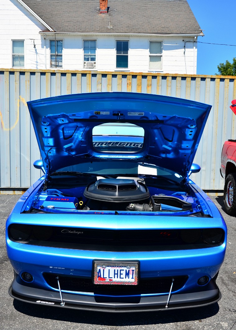 Head On View of a Dodge Challenger RT in Shining Blue Head On View of a Dodge Challenger RT in Shining Blue