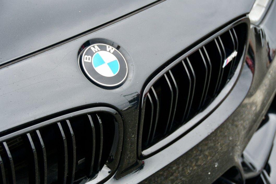 Angled View of the Bimmer Badge on an M4