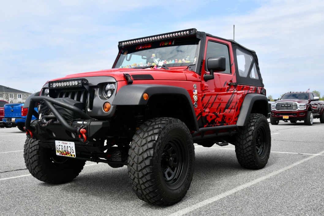 2013 Jeep Wrangler Standing Majestically in Red and Black