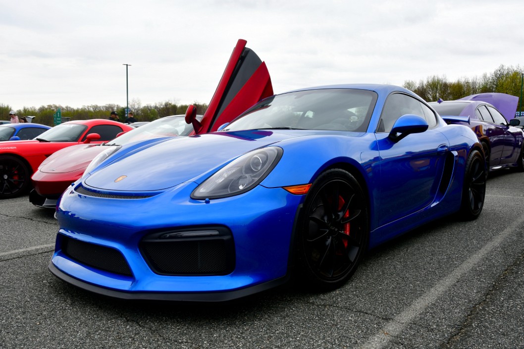 Sleek Blue Porsche GT4