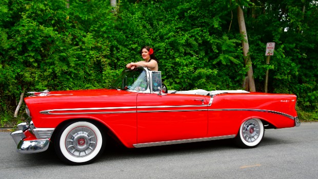 Red Chevy Bel Air Convertible