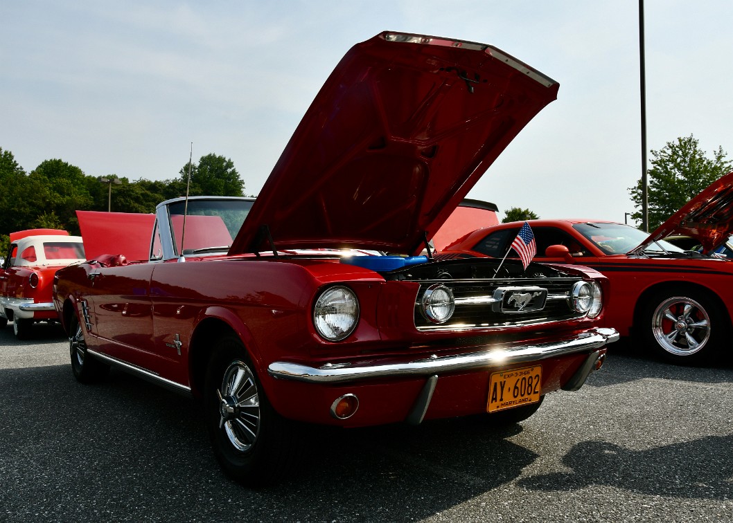 1966 Ford Mustang Convertible in Red and Chrome