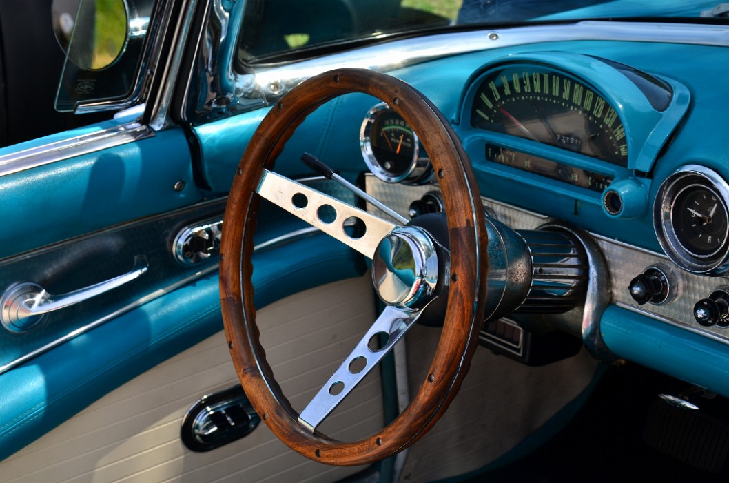 Wooden Wheel of the 1956 Ford Thunderbird Wooden Wheel of the 1956 Ford Thunderbird