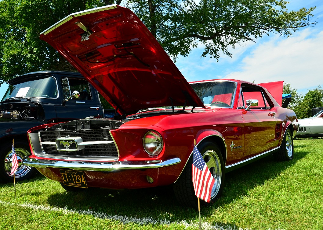1967 Ford Mustang Bordered By Flags 1967 Ford Mustang Bordered By Flags