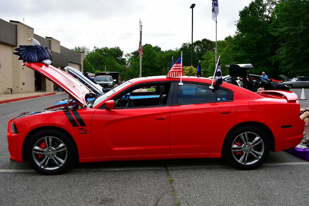 Side View on a Red 2014 Dodge Charger RT