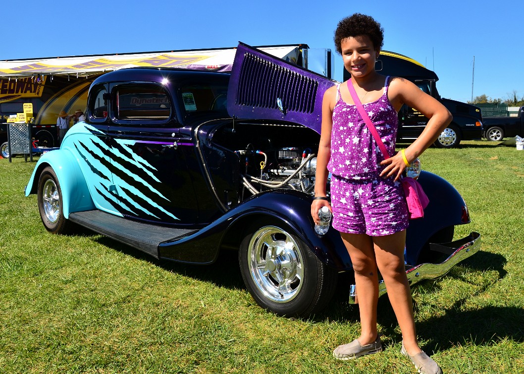 Aiesha Smiling in Front of a Ripped 1933 Ford Aiesha Smiling in Front of a Ripped 1933 Ford