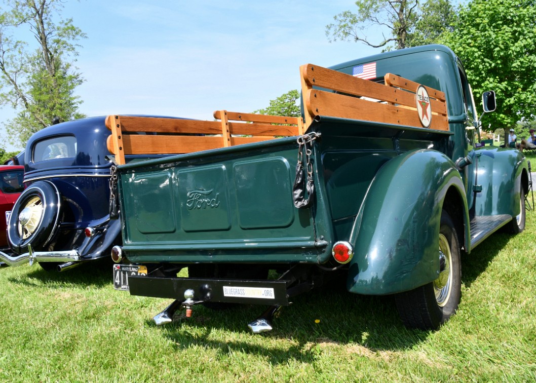 Rear Profile of the Green 1947 Ford Pickup